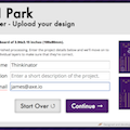 Initial upload screen